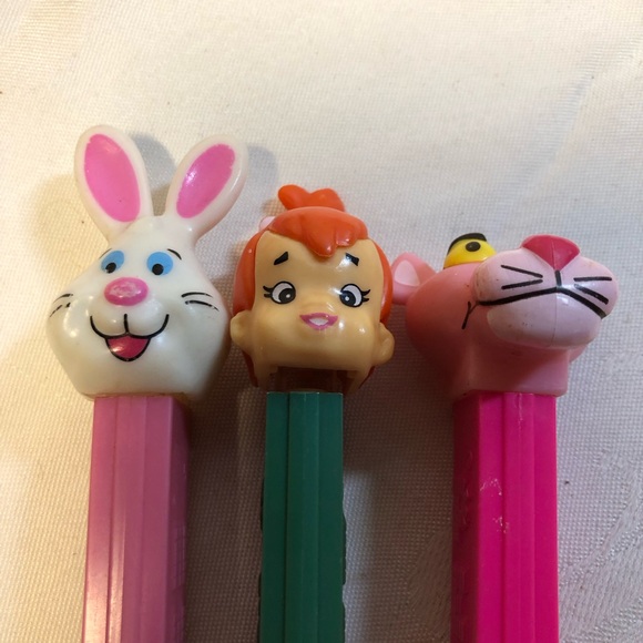 Lot Of 7 Vintage Pez Dispensers Pebbles Fozzie Pink Panther Bunnies - Picture 3 of 11